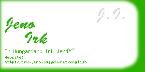 jeno irk business card